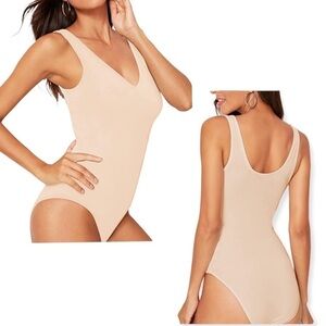 BelleLovin Neutral Color Bodysuit V-Neck Woman’s Size XXL NWT